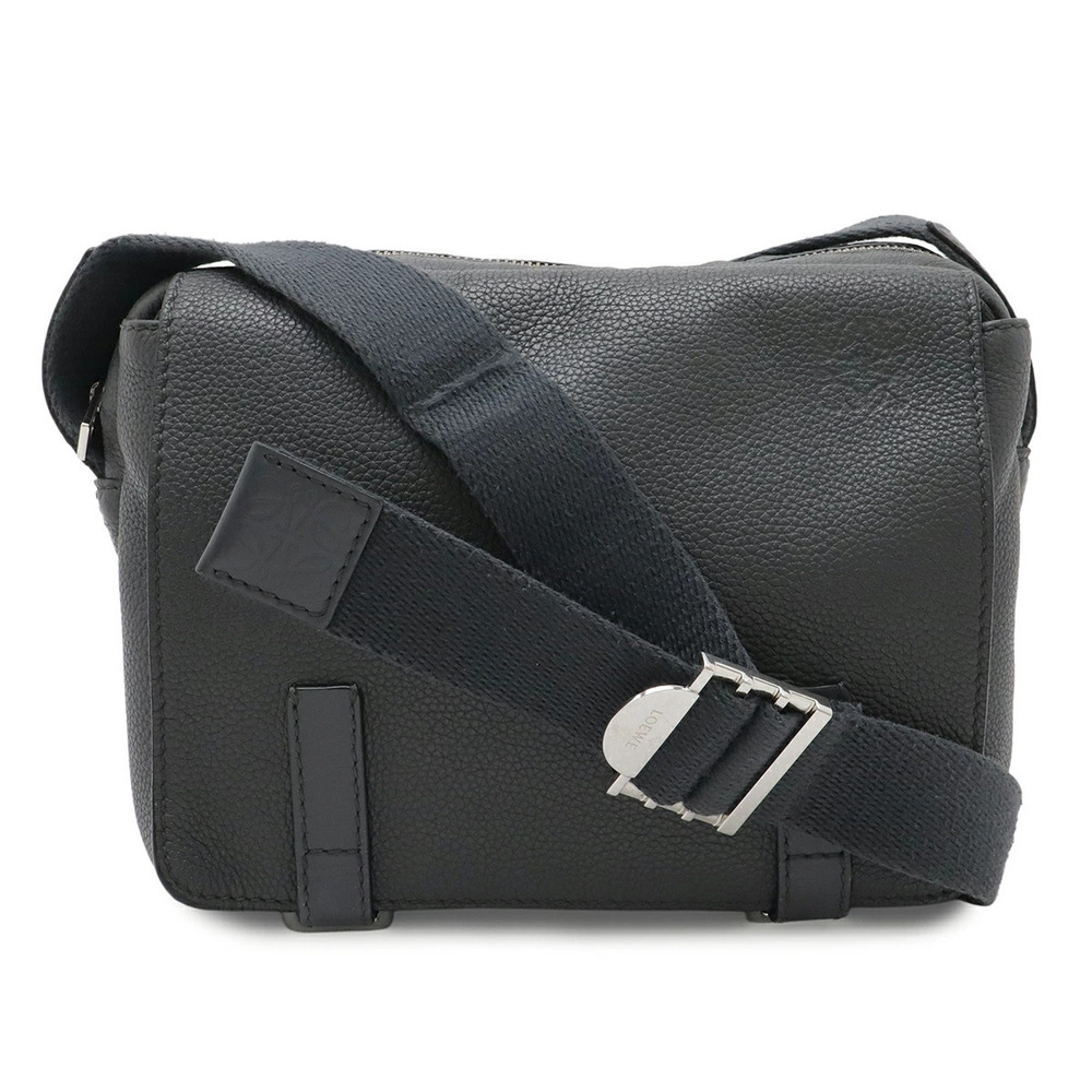 Loewe Anagram Military Messenger Bag Crossbody Leather Gray